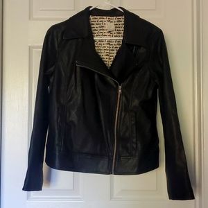 Faux leather jacket black